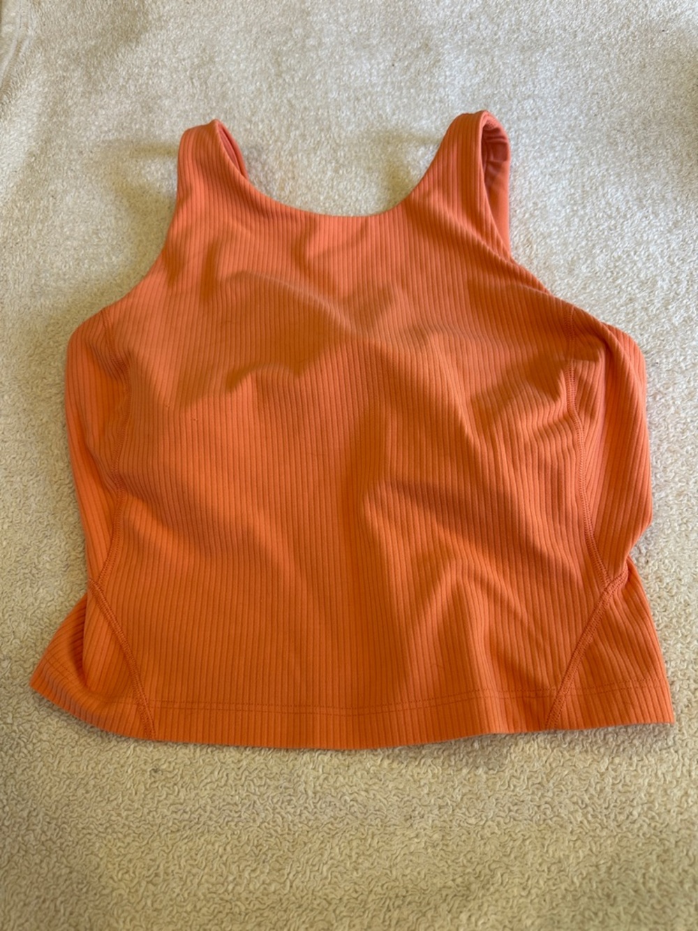Lululemon Ribbed Crop Tank Top - Peach top size 6 ( flaw read below 👇🏻)